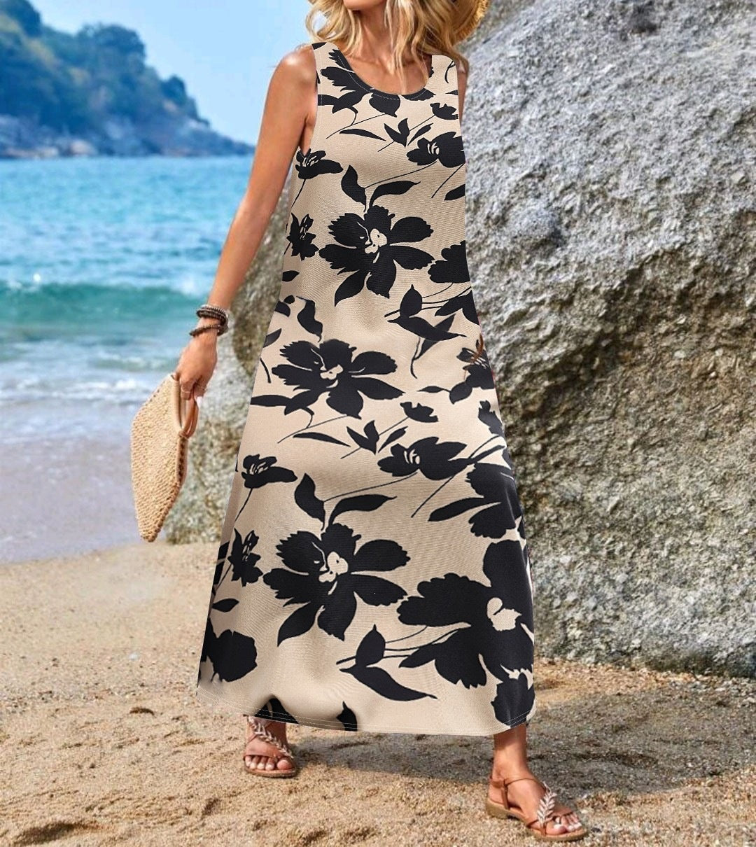Damen Maxikleid mit einzigartigen Schmetterlingsdruck Drune
