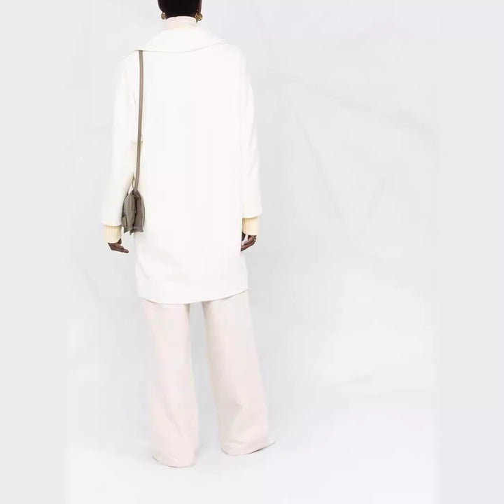Damen Oversize Wollmix‑Mantel mit überschnittener Schulter und minimalistischer Knopfleiste Drune