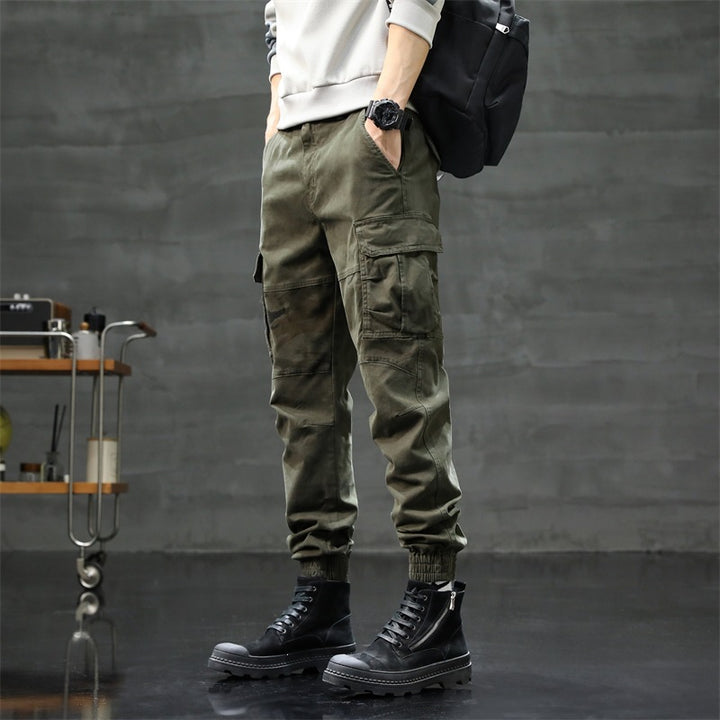 Herren Cargo-Jogginghose mit Camouflage-Knieeinsatz & elastischen Bündchen Drune