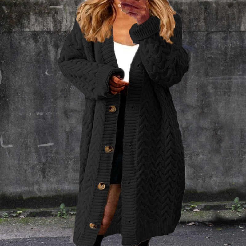 Damen Grobstrickjacke mit strukturiertem Zopfmuster und praktischen Knöpfen Drune