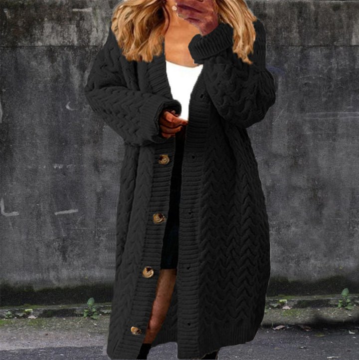 Damen Grobstrickjacke mit strukturiertem Zopfmuster und praktischen Knöpfen Drune
