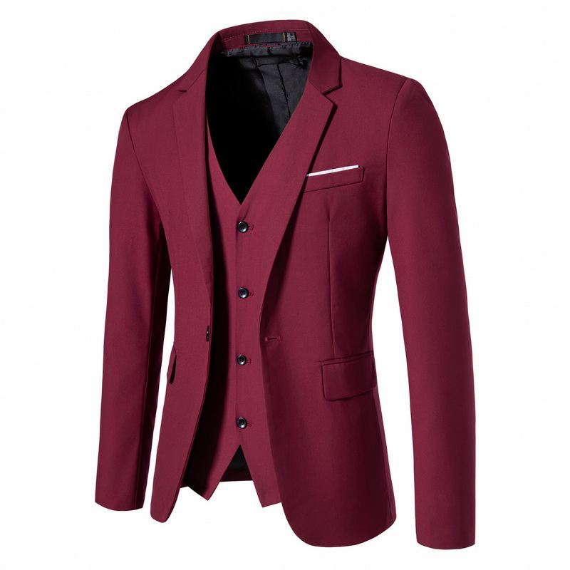 Herren Tailliertes Sakko mit passender Weste und schlanker Business‑Silhouette Drune
