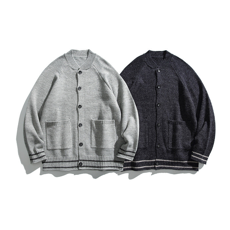 Unisex Boxy-Cardigan aus Feinstrick mit Raglanärmeln und aufgesetzten Taschen Drune