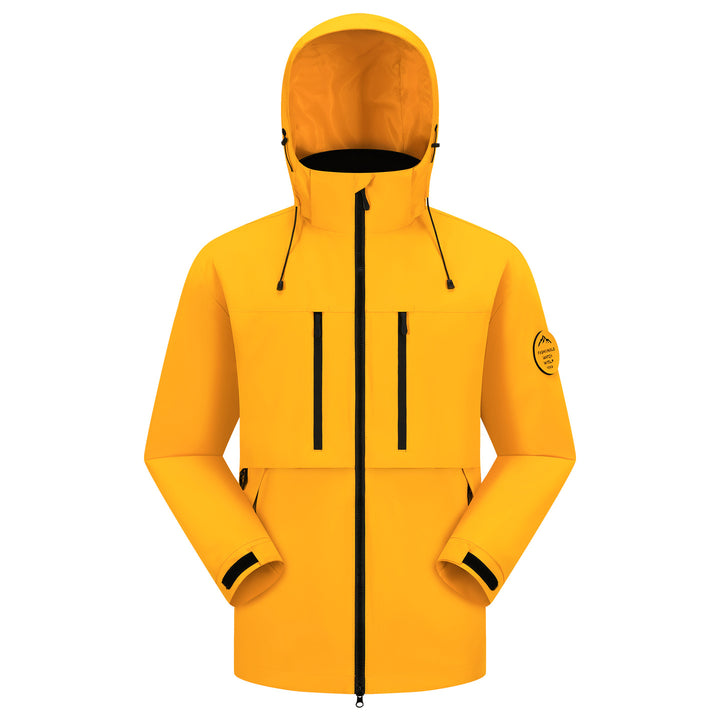 Herren Regen-Softshellparka mit längerer Silhouette, verschweißten Nähten und wasserabweisenden Reißverschlüssen Drune
