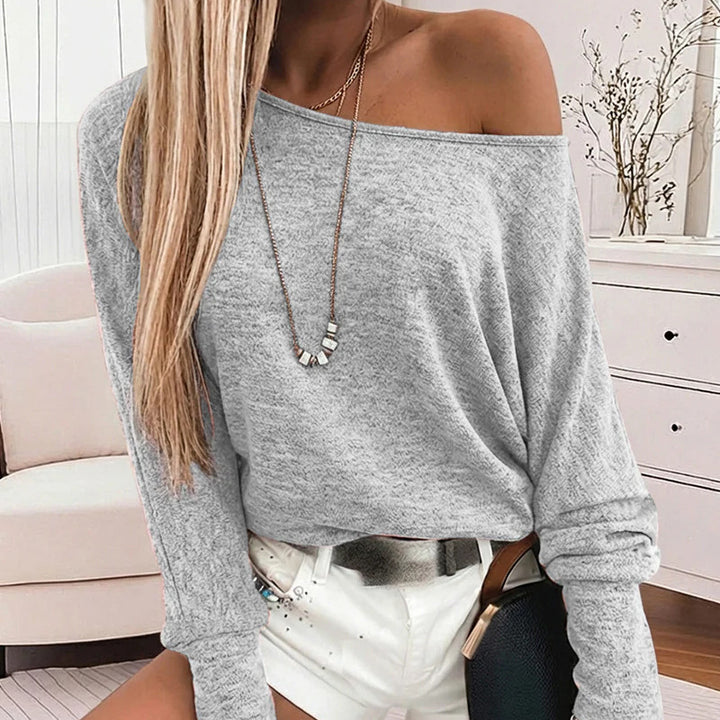 Damen Oversize-Feinstrickpullover mit weitem Carmen‑Ausschnitt und überschnittener Schulter Drune