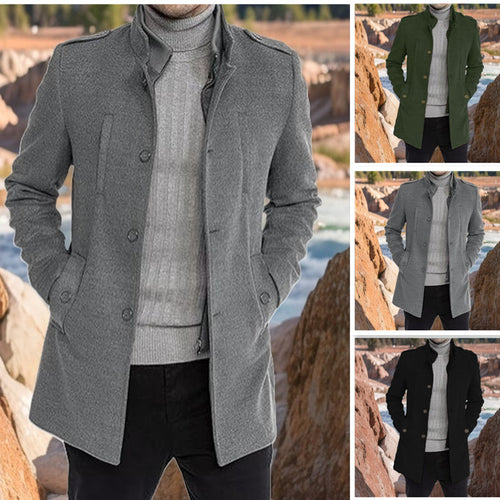 Herren modischer Überzieh-Mantel mit praktischen Taschen Drune