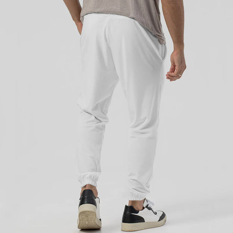 Herren Tapered-Jogginghose im Leinenlook mit Bügelfalte und Bündchen Drune