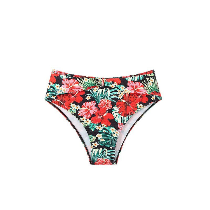 Damen Hochgeschnittener Bikini mit floralem Design Drune
