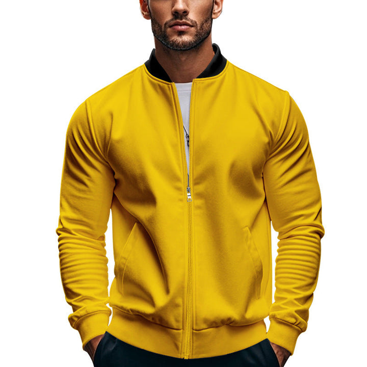 Herren sportliche Jacke mit hohem Kragen und seitlichen Eingrifftaschen Drune