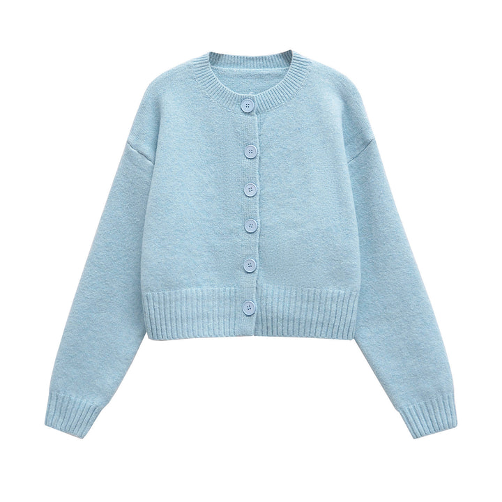 Femme Cozy Cropped Cardigan mit Knopfverschluss Drune