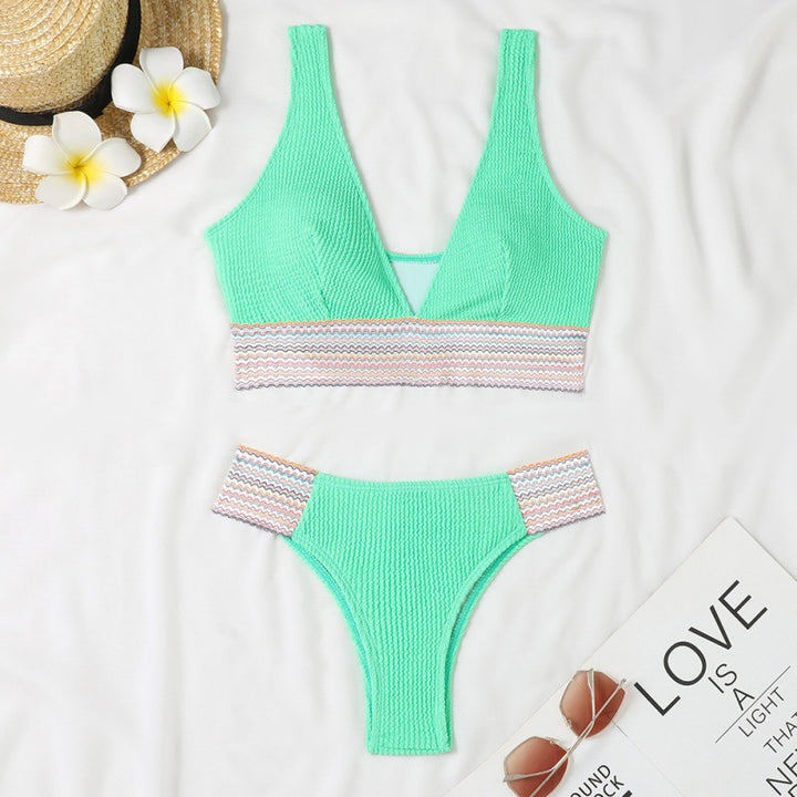 Damen Komfortabler Triangel-Bikini mit trendy elastischem Bund Drune
