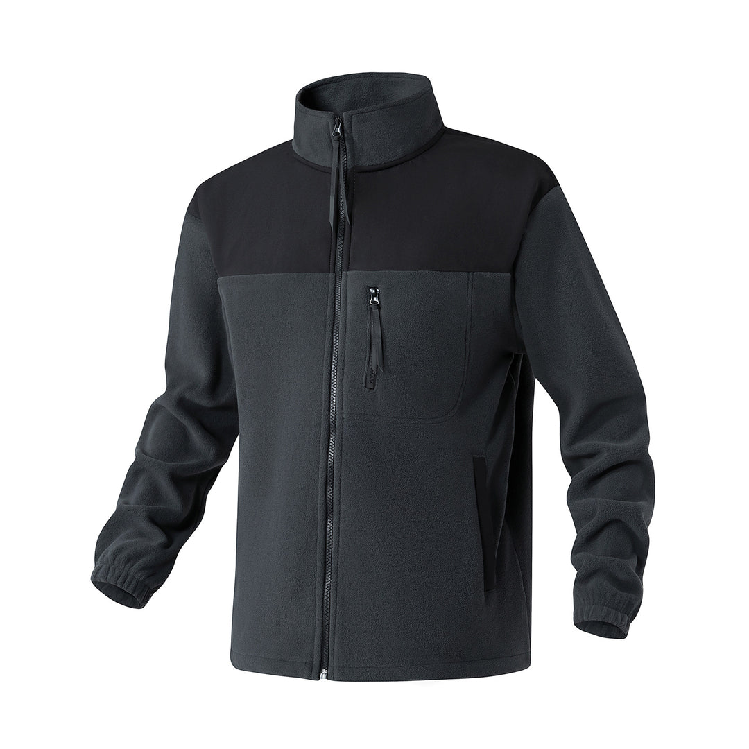 Herren Fleecejacke mit verstärktem Schulterpaneel, Stehkragen und Brustreißverschluss Drune