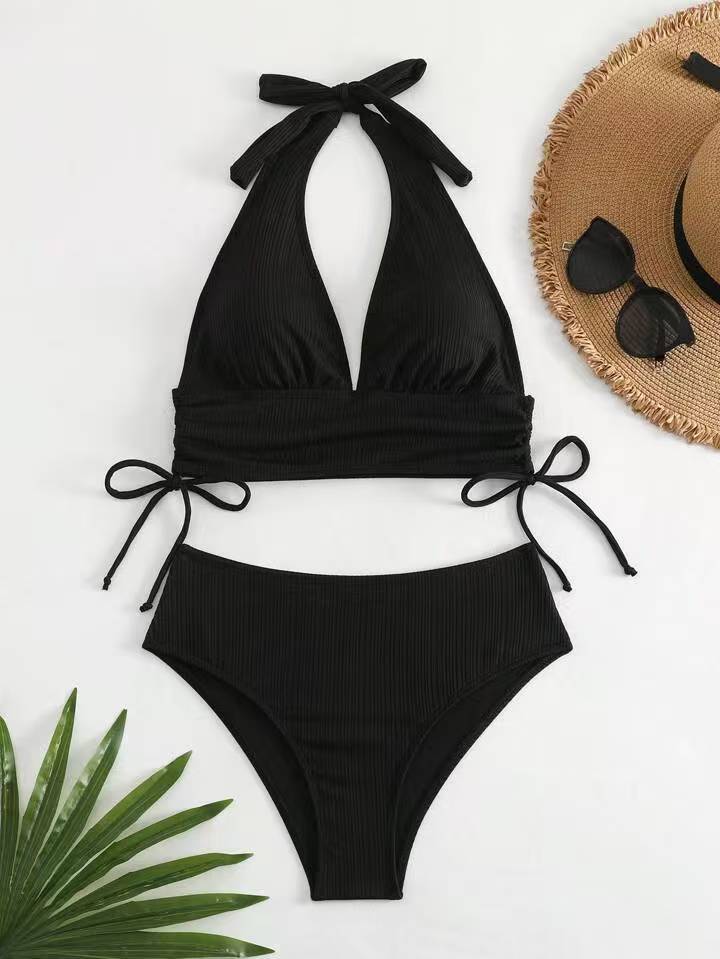 Damen Bikini-Set mit verstellbarem Halterneck und hohem Beinausschnitt Drune