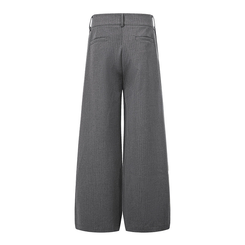 Damen Weite High-Waist Culotte-Hose mit markanter Faltenlegung und Zierknopf-Details Drune