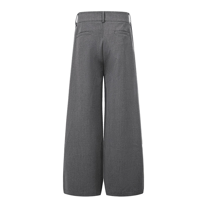 Damen Weite High-Waist Culotte-Hose mit markanter Faltenlegung und Zierknopf-Details Drune