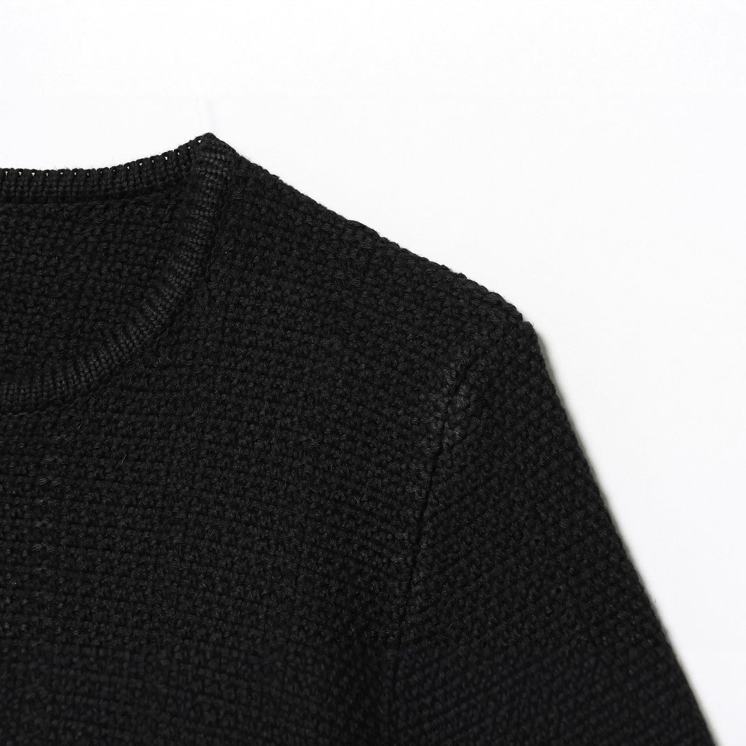 Damen nan kurzes Strick-Cape mit Rundhalsausschnitt und dekorativem Schmuckknopf Drune