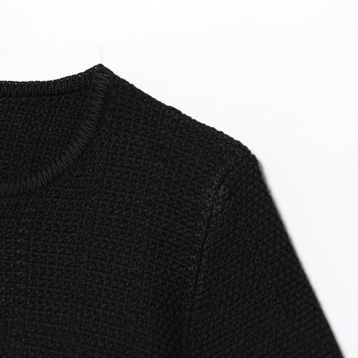 Damen nan kurzes Strick-Cape mit Rundhalsausschnitt und dekorativem Schmuckknopf Drune