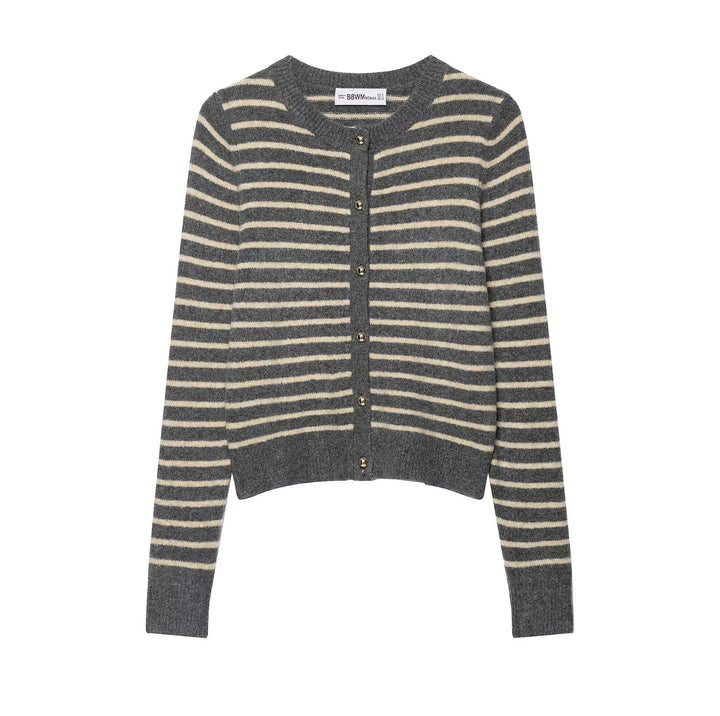 Damen gestreifter Kaschmir Cardigan Drune