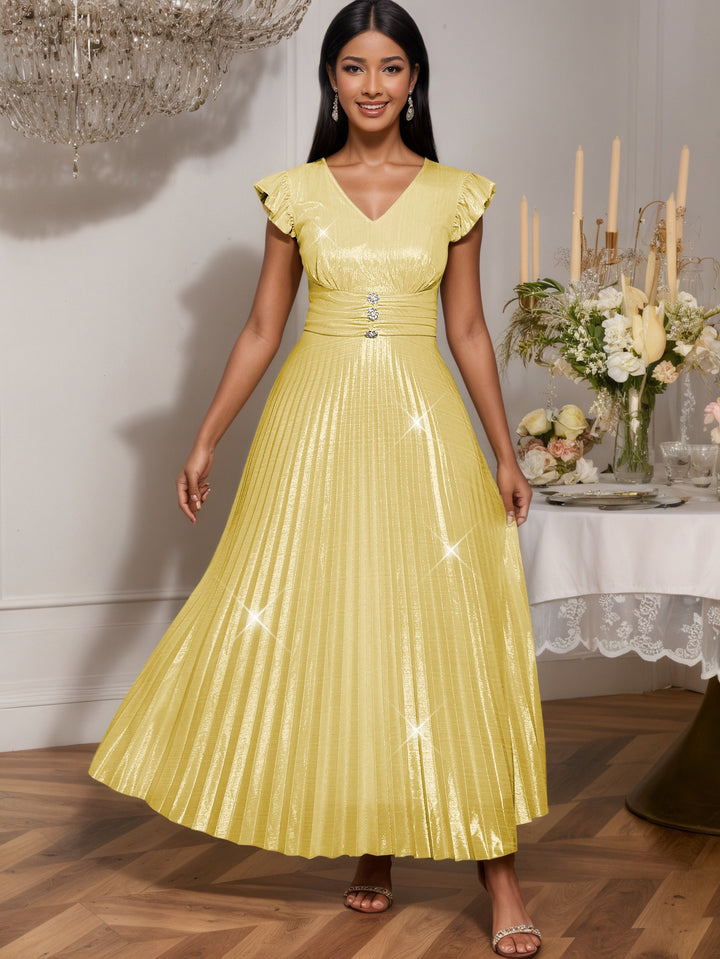 Damen Fließendes Maxikleid mit Raffungen Drune