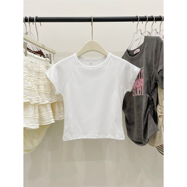 Damen Cropped Relaxed Fit Sport T-Shirt Drune