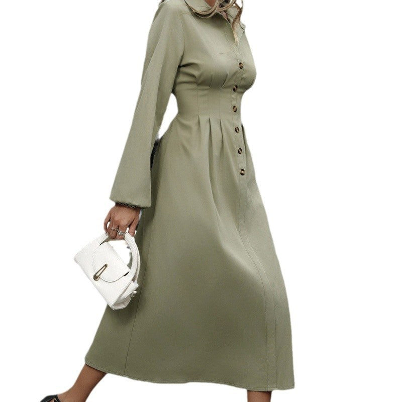 Damen Hemdkleid im eleganten A-Linien Schnitt mit Knopfdetails Drune