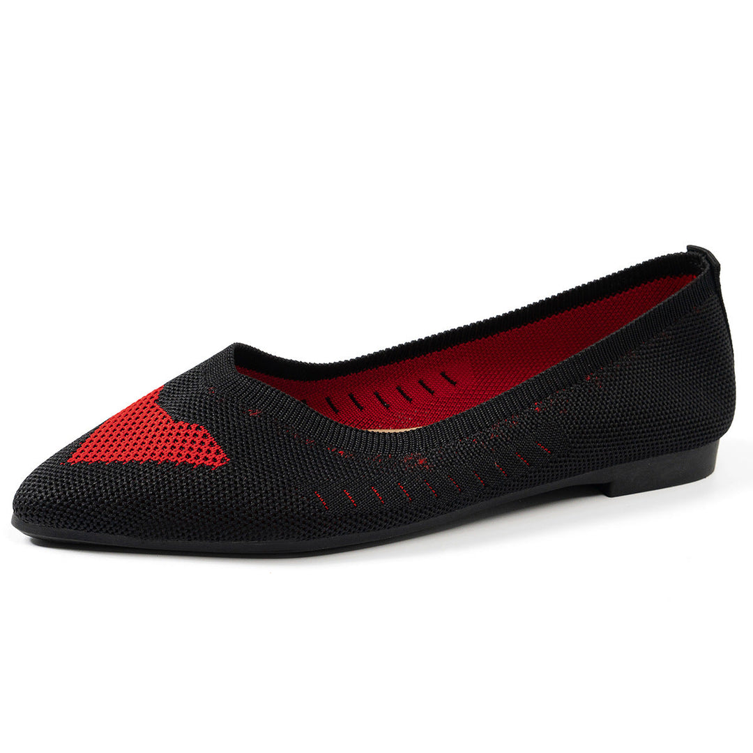 Damen Ballerinas mit kreativem Hahnentrittmuster und flexiblem Fußbett Drune