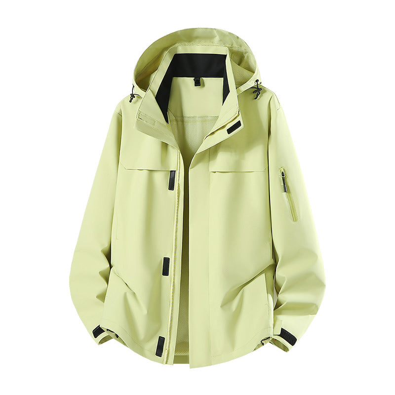 Herren Leichte wasserabweisende Kapuzen-Softshell-Übergangsjacke mit Meshfutter & Utility-Taschen Drune