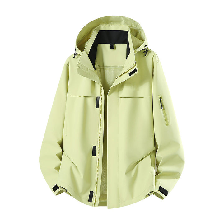 Herren Leichte wasserabweisende Kapuzen-Softshell-Übergangsjacke mit Meshfutter & Utility-Taschen Drune