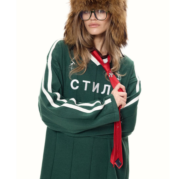 Damen Oversized Sweatshirt mit sportlichem Schriftzug Drune