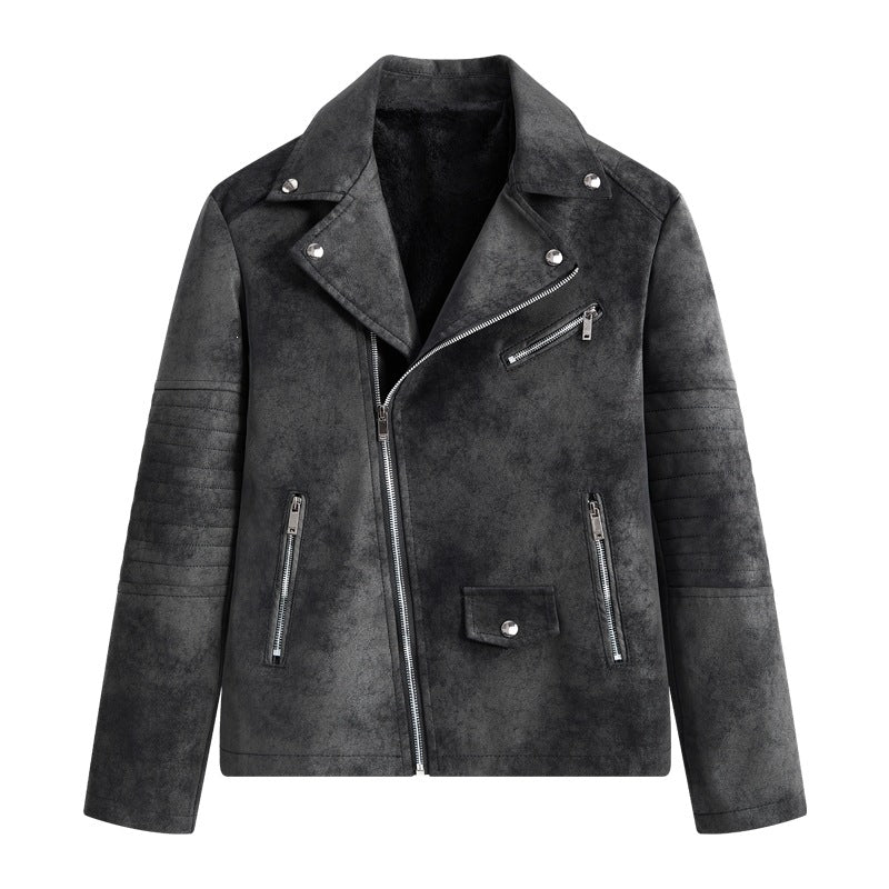 Herren Modische Kunstleder-Blousonjacke Drune
