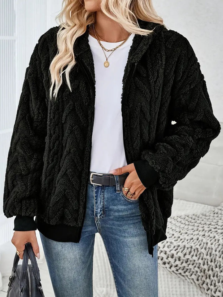 Damen Fleece-Jacke mit Struktur Drune