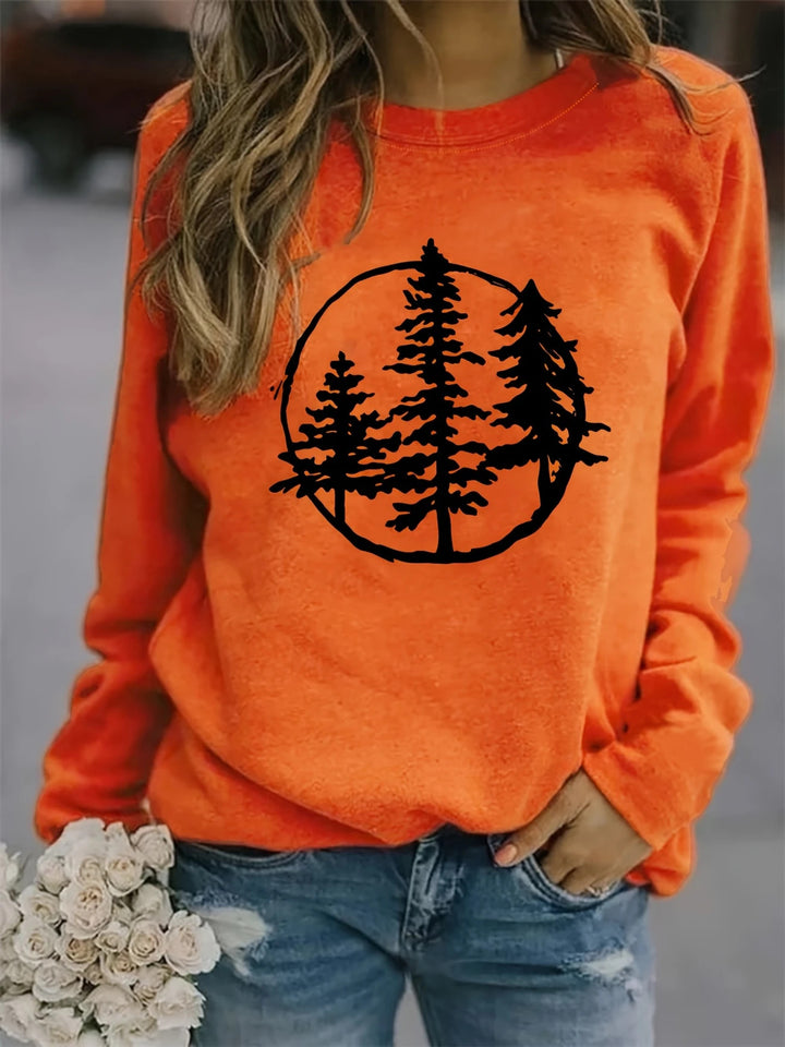Damen Sweatshirt mit coolem Naturmotiv und lässigem Schnitt Drune