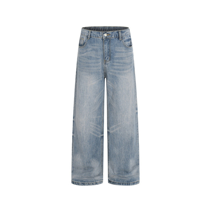 Damen Weite High-Waist Jeans aus leichtem Stonewashed Denim Drune