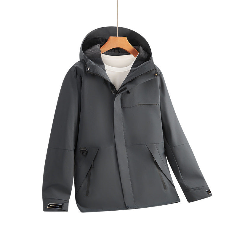 Herren Wasserabweisende Softshell-Kapuzenjacke mit verdeckten Reißverschlüssen und urbanem Schnitt Drune