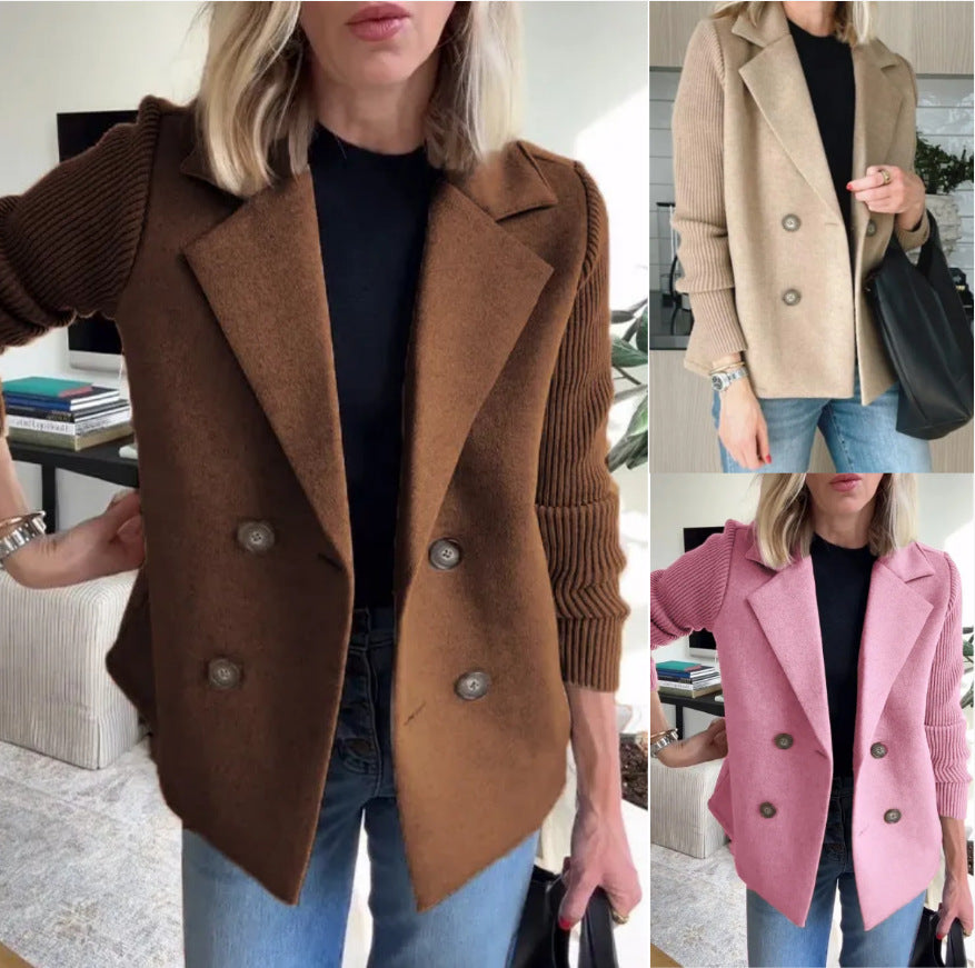Damen Modischer Oversized-Blazer mit Doppelreihe Drune