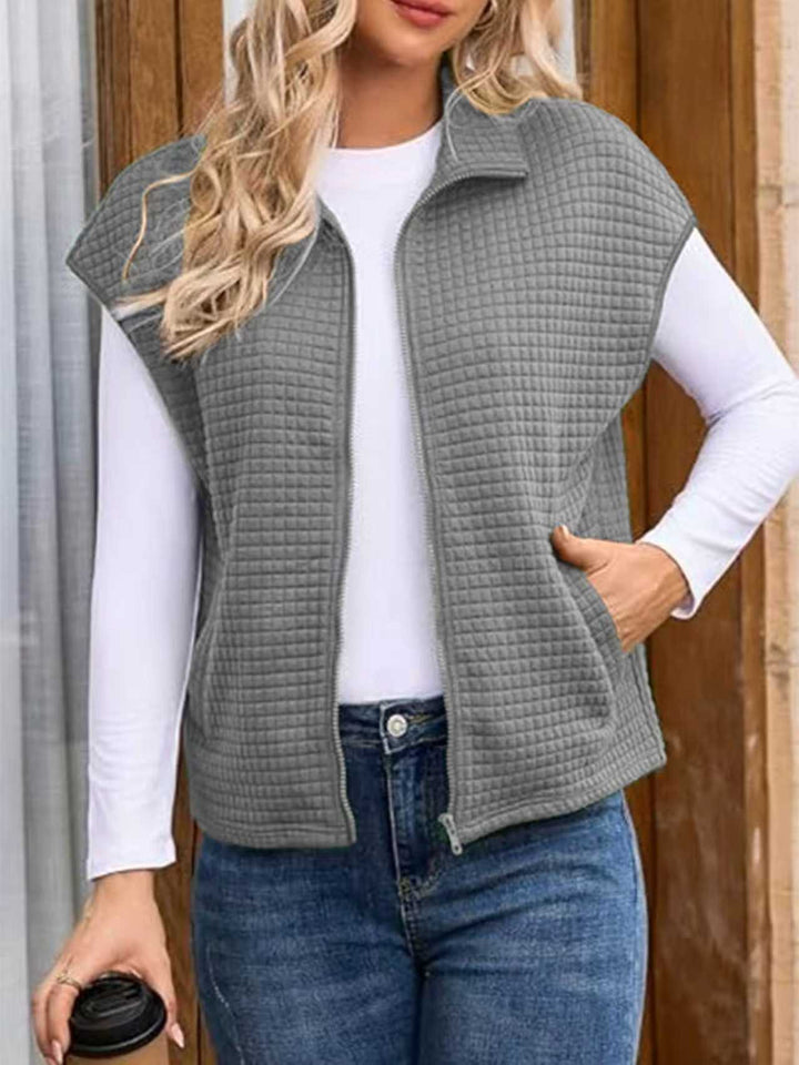 Damen Steppweste mit Reißverschluss, Stehkragen und seitlichen Taschen Drune