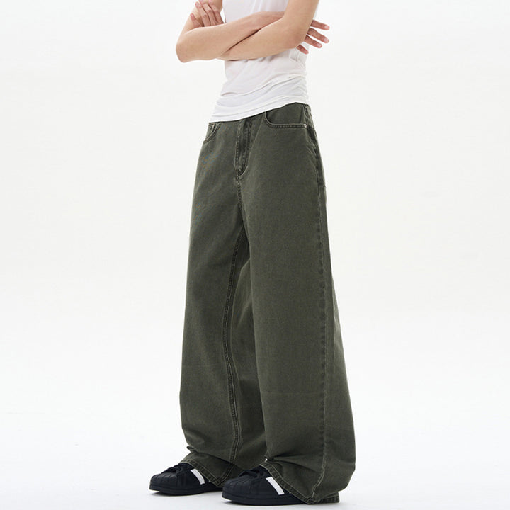 Damen Hochgeschnittene Baumwoll-Jeans mit extra weitem Bein Drune