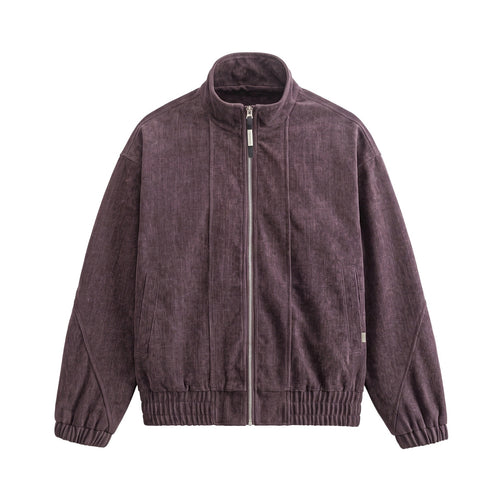 Unisex Boxy‑Bomberjacke aus strukturiertem Denim‑Optik mit hohem Stehkragen Drune