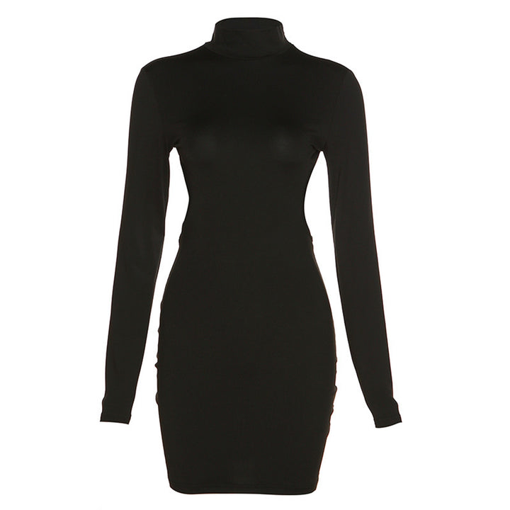 Damen Elegantes figurbetontes Minikleid mit offenem Rücken und langen Ärmeln Drune