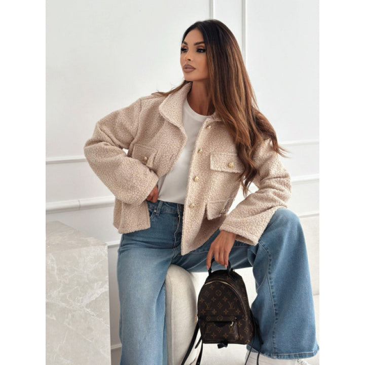 Damen Fleecejacke mit eleganten Knopfdetails und praktischen Taschen Drune