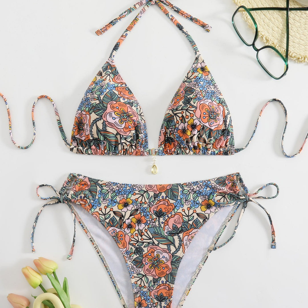 Damen Blumenmuster Bikini-Set Drune