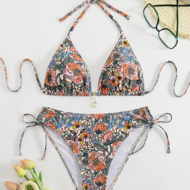 Damen Blumenmuster Bikini-Set Drune