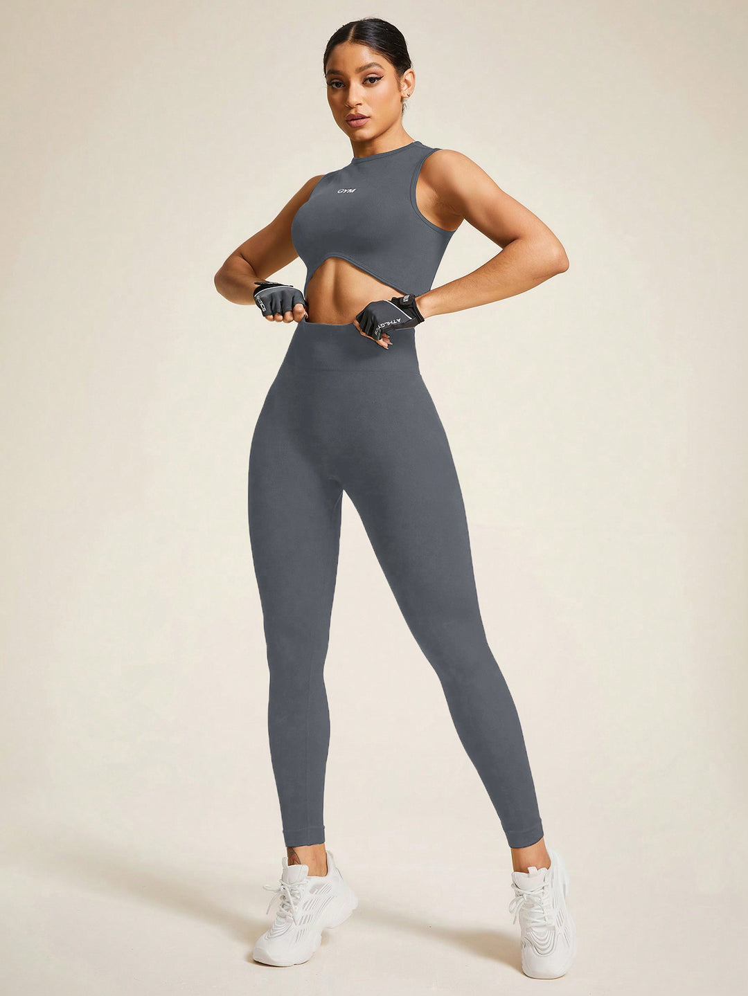 Damen Sportoberteil und Hochleistung Leggings Set Drune