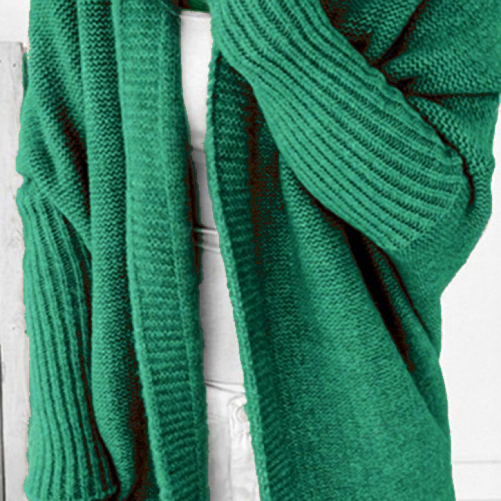 Damen Longline Kapuzen-Strickcardigan mit offener Front Drune