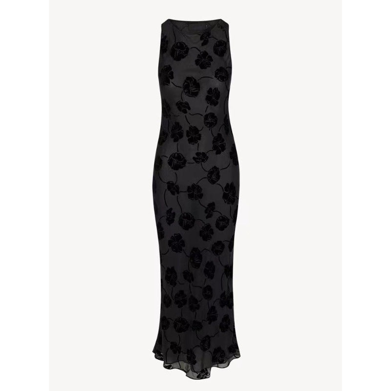 Damen Maxi-Kleid mit floralem Spitzenmuster und elegantem, schwingendem Saum Drune