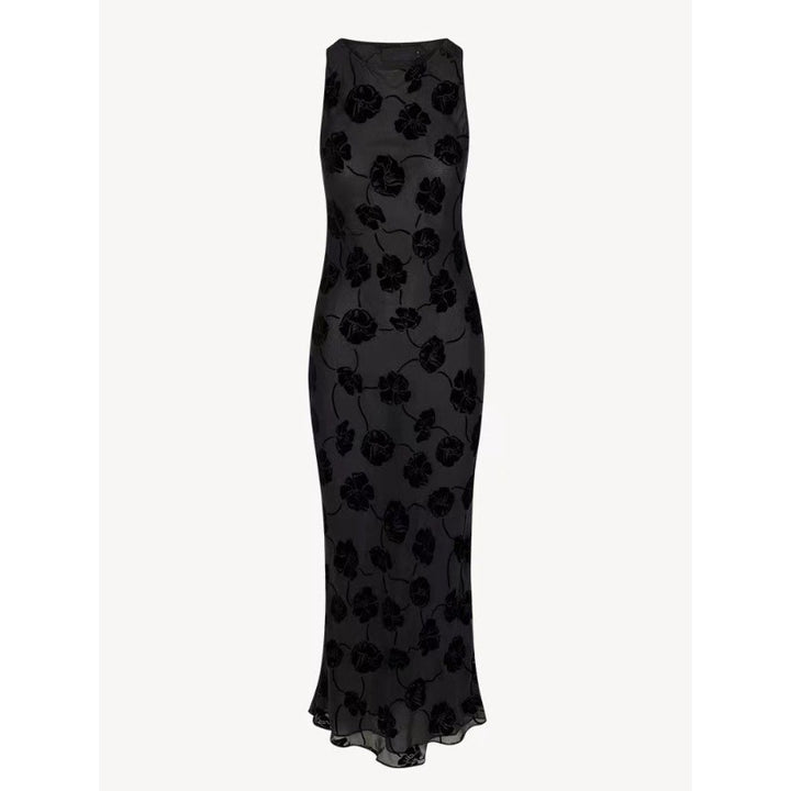 Damen Maxi-Kleid mit floralem Spitzenmuster und elegantem, schwingendem Saum Drune