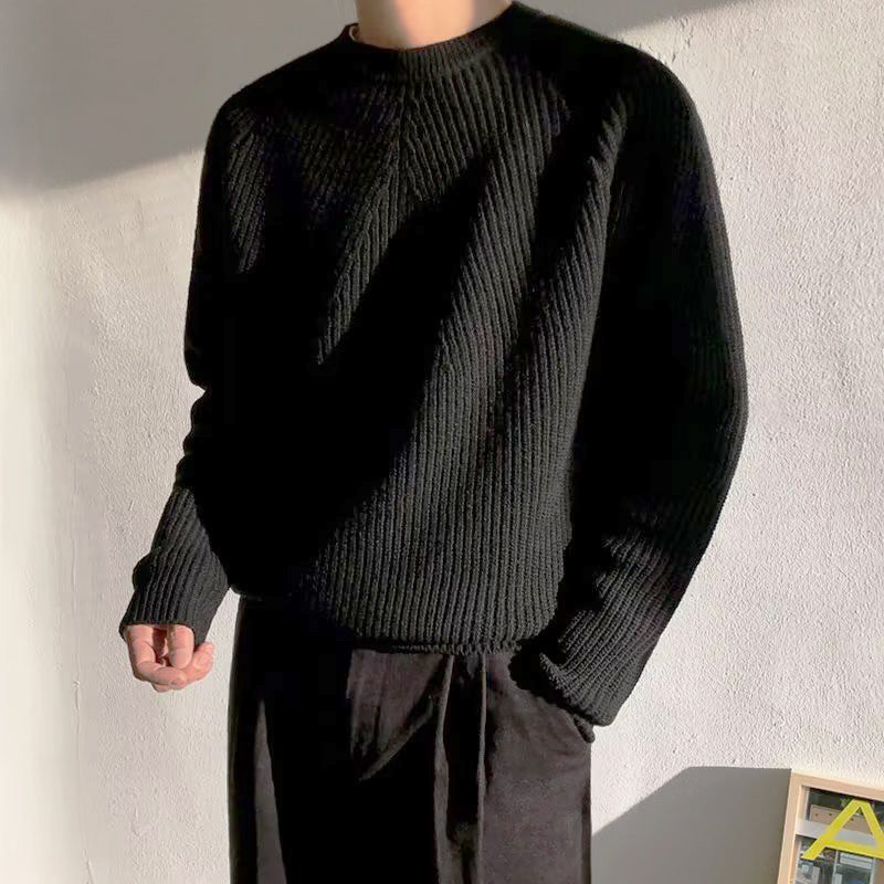 Herren Gemütlicher Strickpullover mit feinem Rippenmuster Drune