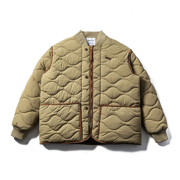 Herren Gestepptes Boxy‑Blouson mit Wellensteppung und Lederpaspel Drune