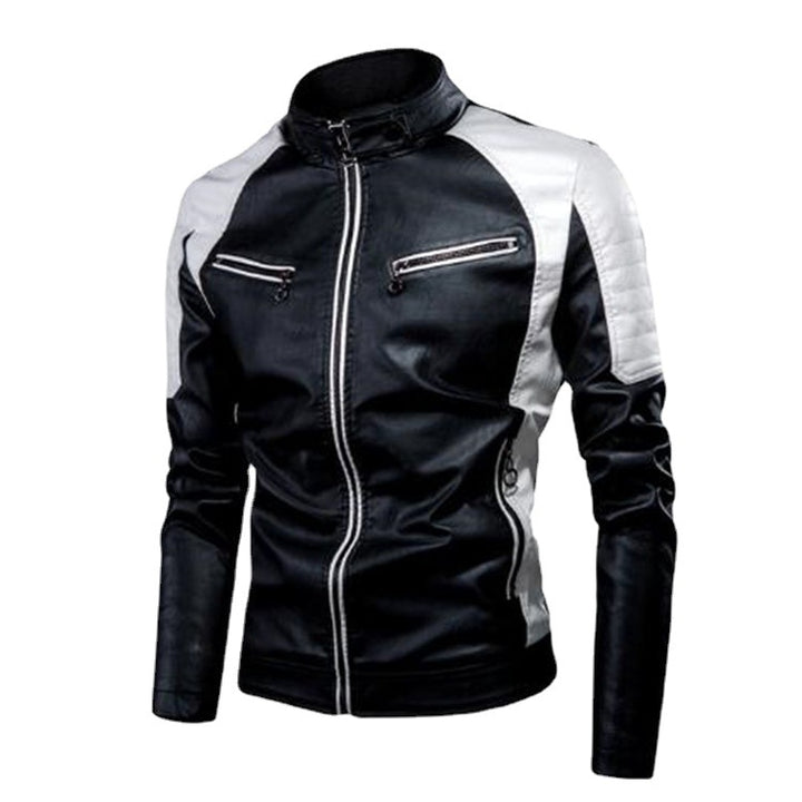 Herren Kunstleder-Pilotenblouson im Rennsportstil mit gesteppter Schulterpartie Drune