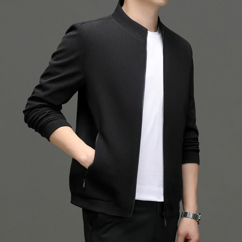 Herren elegante Freizeitjacke mit modernem Stehkragen Drune